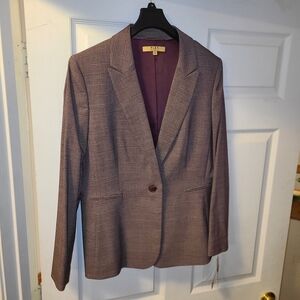 Alex Marie Women's Plaid Blazer in Gray and Purple